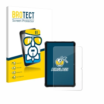 Parte frontale di una confezione del prodotto con il logo del marchio BROTECT. Accanto è raffigurato il dispositivo Hotwav R7 