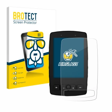 Parte frontale di una confezione del prodotto con il logo del marchio BROTECT. Accanto è raffigurato il dispositivo TwoNav Ave