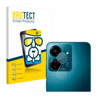 Parte frontale di una confezione del prodotto con il logo del marchio BROTECT. Accanto è raffigurato il dispositivo Xiaomi Red