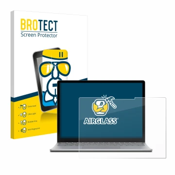 Parte frontale di una confezione del prodotto con il logo del marchio BROTECT. Accanto è raffigurato il dispositivo Microsoft 