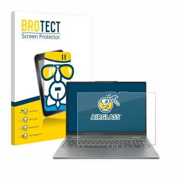 Parte frontale di una confezione del prodotto con il logo del marchio BROTECT. Accanto è raffigurato il dispositivo Lenovo Ide