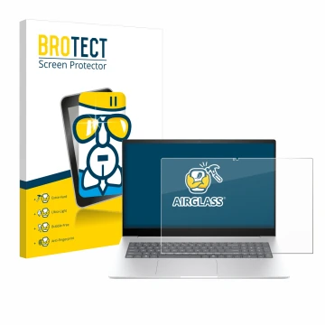 Parte frontale di una confezione del prodotto con il logo del marchio BROTECT. Accanto è raffigurato il dispositivo HP Envy 17