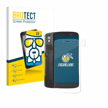 Parte frontale di una confezione del prodotto con il logo del marchio BROTECT. Accanto è raffigurato il dispositivo Zebra TC22