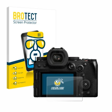 Parte frontale di una confezione del prodotto con il logo del marchio BROTECT. Accanto è raffigurato il dispositivo Panasonic 