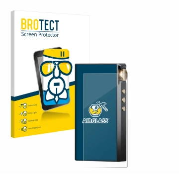 Parte frontale di una confezione del prodotto con il logo del marchio BROTECT. Accanto è raffigurato il dispositivo Cayin N3-U