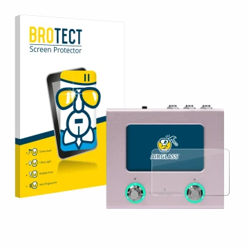 Parte frontale di una confezione del prodotto con il logo del marchio BROTECT. Accanto è raffigurato il dispositivo Hotone Amp