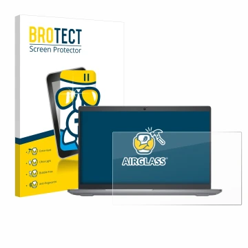 Parte frontale di una confezione del prodotto con il logo del marchio BROTECT. Accanto è raffigurato il dispositivo Dell Latit