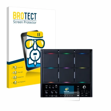 Parte frontale di una confezione del prodotto con il logo del marchio BROTECT. Accanto è raffigurato il dispositivo Roland SPD