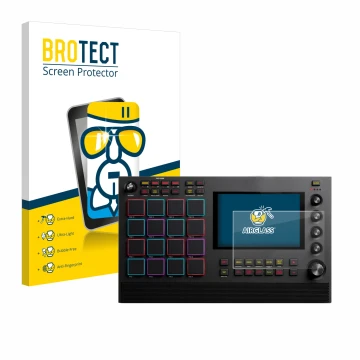 Parte frontale di una confezione del prodotto con il logo del marchio BROTECT. Accanto è raffigurato il dispositivo Akai MPC L