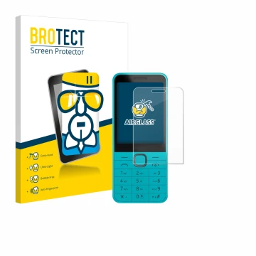 Parte frontale di una confezione del prodotto con il logo del marchio BROTECT. Accanto è raffigurato il dispositivo Nokia 235 