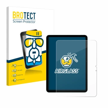 Parte frontale di una confezione del prodotto con il logo del marchio BROTECT. Accanto è raffigurato il dispositivo Apple iPad