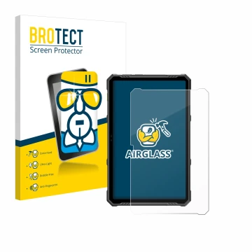 Parte frontale di una confezione del prodotto con il logo del marchio BROTECT. Accanto è raffigurato il dispositivo Ulefone Ar