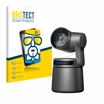 Parte frontale di una confezione del prodotto con il logo del marchio BROTECT. Accanto è raffigurato il dispositivo OBSBOT Tai