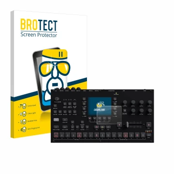 Parte frontale di una confezione del prodotto con il logo del marchio BROTECT. Accanto è raffigurato il dispositivo Elektron O
