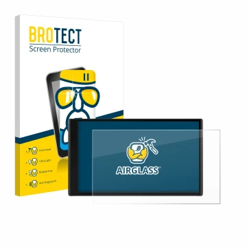 Parte frontale di una confezione del prodotto con il logo del marchio BROTECT. Accanto è raffigurato il dispositivo Garmin Cam