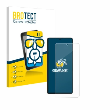 Parte frontale di una confezione del prodotto con il logo del marchio BROTECT. Accanto è raffigurato il dispositivo Xiaomi Poc