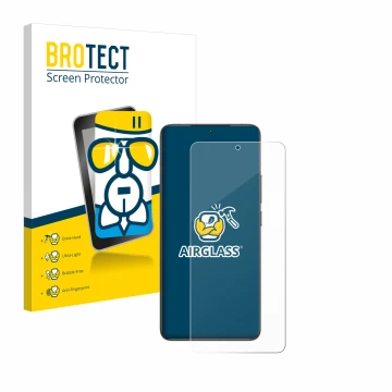 Parte frontale di una confezione del prodotto con il logo del marchio BROTECT. Accanto è raffigurato il dispositivo Xiaomi Poc