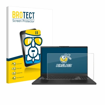 Parte frontale di una confezione del prodotto con il logo del marchio BROTECT. Accanto è raffigurato il dispositivo ASUS VivoB