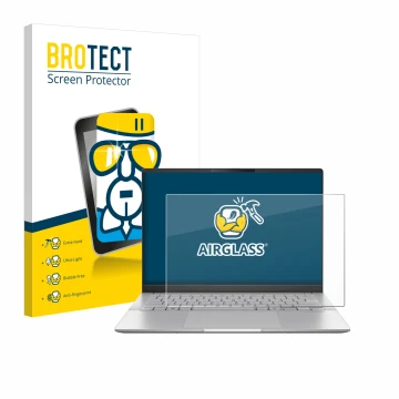 Parte frontale di una confezione del prodotto con il logo del marchio BROTECT. Accanto è raffigurato il dispositivo ASUS Vivob