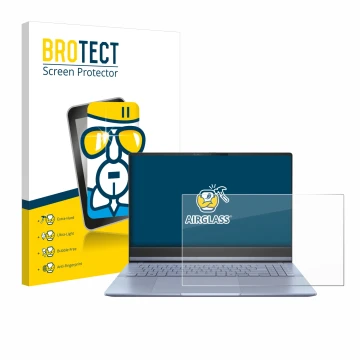 Parte frontale di una confezione del prodotto con il logo del marchio BROTECT. Accanto è raffigurato il dispositivo ASUS Vivob
