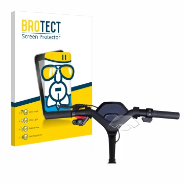 Parte frontale di una confezione del prodotto con il logo del marchio BROTECT. Accanto è raffigurato il dispositivo Segway Nin