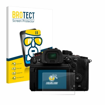Parte frontale di una confezione del prodotto con il logo del marchio BROTECT. Accanto è raffigurato il dispositivo Panasonic 
