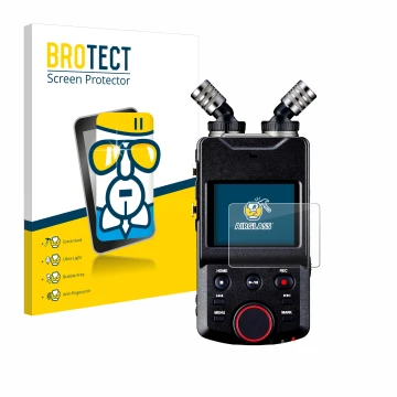 Parte frontale di una confezione del prodotto con il logo del marchio BROTECT. Accanto è raffigurato il dispositivo Tascam Por