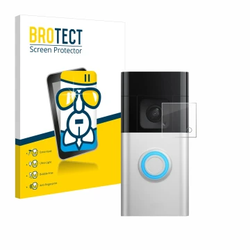 Parte frontale di una confezione del prodotto con il logo del marchio BROTECT. Accanto è raffigurato il dispositivo Ring Batte
