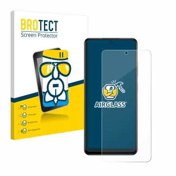 Parte frontale di una confezione del prodotto con il logo del marchio BROTECT. Accanto è raffigurato il dispositivo realme 12 