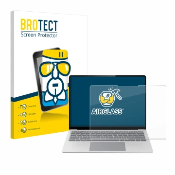 Parte frontale di una confezione del prodotto con il logo del marchio BROTECT. Accanto è raffigurato il dispositivo Microsoft 