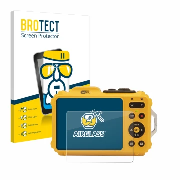 Parte frontale di una confezione del prodotto con il logo del marchio BROTECT. Accanto è raffigurato il dispositivo Kodak Pixp