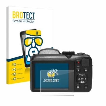 Parte frontale di una confezione del prodotto con il logo del marchio BROTECT. Accanto è raffigurato il dispositivo Kodak Pixp