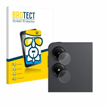 Parte frontale di una confezione del prodotto con il logo del marchio BROTECT. Accanto è raffigurato il dispositivo Xiaomi Red