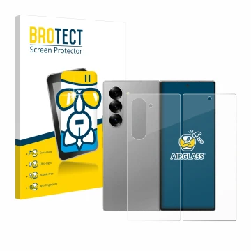 Parte frontale di una confezione del prodotto con il logo del marchio BROTECT. Accanto è raffigurato il dispositivo Samsung Ga