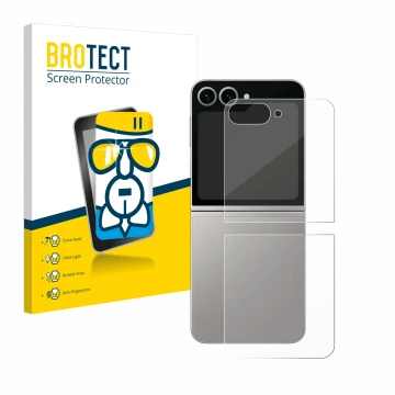 Parte frontale di una confezione del prodotto con il logo del marchio BROTECT. Accanto è raffigurato il dispositivo Samsung Ga