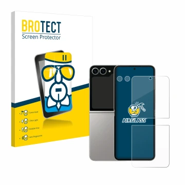 Parte frontale di una confezione del prodotto con il logo del marchio BROTECT. Accanto è raffigurato il dispositivo Samsung Ga