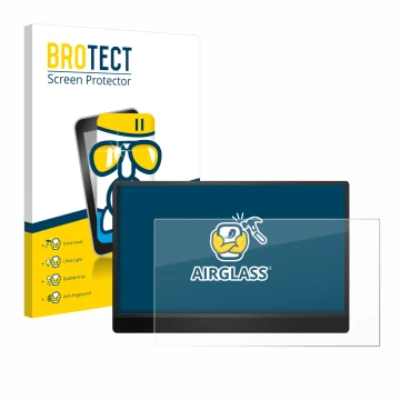 Parte frontale di una confezione del prodotto con il logo del marchio BROTECT. Accanto è raffigurato il dispositivo MSI Pro MP