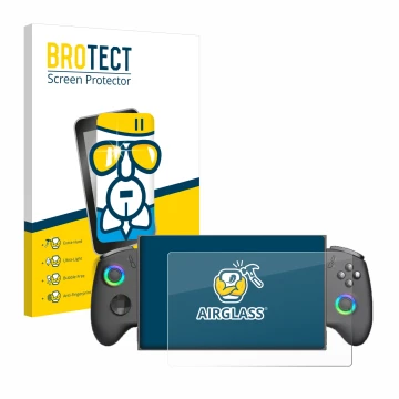 Parte frontale di una confezione del prodotto con il logo del marchio BROTECT. Accanto è raffigurato il dispositivo OneXPlayer