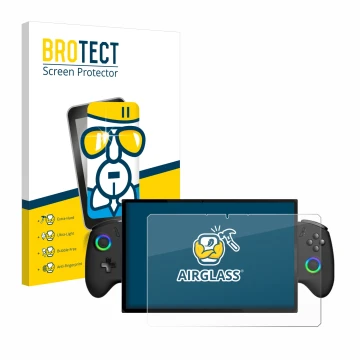 Parte frontale di una confezione del prodotto con il logo del marchio BROTECT. Accanto è raffigurato il dispositivo OneXPlayer