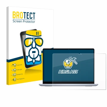 Parte frontale di una confezione del prodotto con il logo del marchio BROTECT. Accanto è raffigurato il dispositivo Dell Inspi