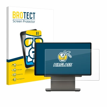 Parte frontale di una confezione del prodotto con il logo del marchio BROTECT. Accanto è raffigurato il dispositivo Sunmi D3 P