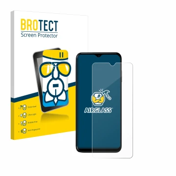 Parte frontale di una confezione del prodotto con il logo del marchio BROTECT. Accanto è raffigurato il dispositivo Nokia G60 