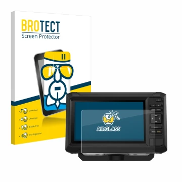 Parte frontale di una confezione del prodotto con il logo del marchio BROTECT. Accanto è raffigurato il dispositivo Garmin ECH