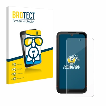 Parte frontale di una confezione del prodotto con il logo del marchio BROTECT. Accanto è raffigurato il dispositivo Gigaset GX