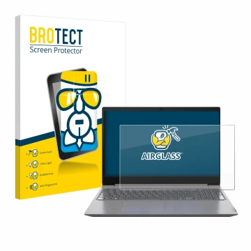 Parte frontale di una confezione del prodotto con il logo del marchio BROTECT. Accanto è raffigurato il dispositivo Lenovo 15.