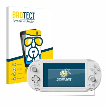 Parte frontale di una confezione del prodotto con il logo del marchio BROTECT. Accanto è raffigurato il dispositivo AYN Odin 2