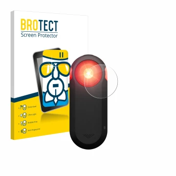 Parte frontale di una confezione del prodotto con il logo del marchio BROTECT. Accanto è raffigurato il dispositivo Garmin Var