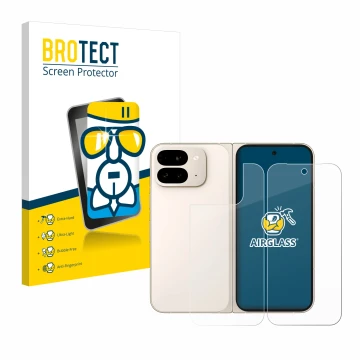 Parte frontale di una confezione del prodotto con il logo del marchio BROTECT. Accanto è raffigurato il dispositivo Google Pix