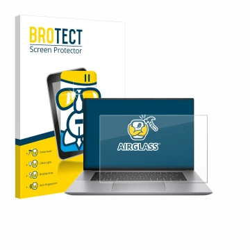 Parte frontale di una confezione del prodotto con il logo del marchio BROTECT. Accanto è raffigurato il dispositivo HP Zbook S