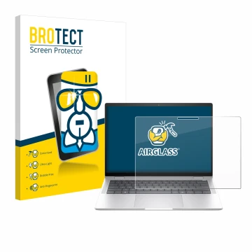 Parte frontale di una confezione del prodotto con il logo del marchio BROTECT. Accanto è raffigurato il dispositivo HP EliteBo